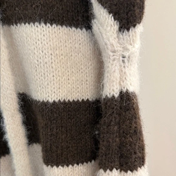 Striped Brown and Cream Hooded Sweater - Picture 6 of 12